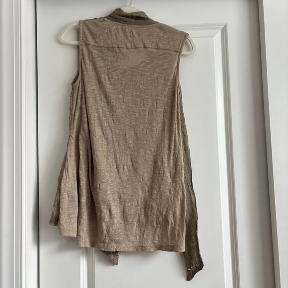 Fei Anthropologie Sheer Sequin Tie Top Sz M Taupe Boho Fairy Whimsigoth 90s Y2K - Picture 4 of 10
